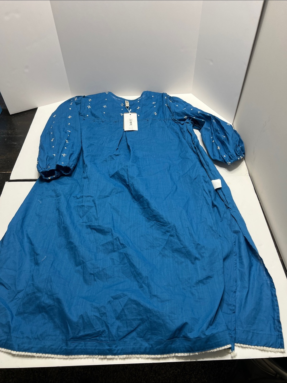 Ethnic Indian Wear Blue Embroidered Kurta Dress - Picture 11 of 12